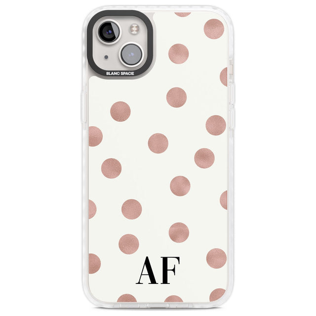 Personalised Initials & Dots Custom Phone Case iPhone 14 Plus / Impact Case Blanc Space