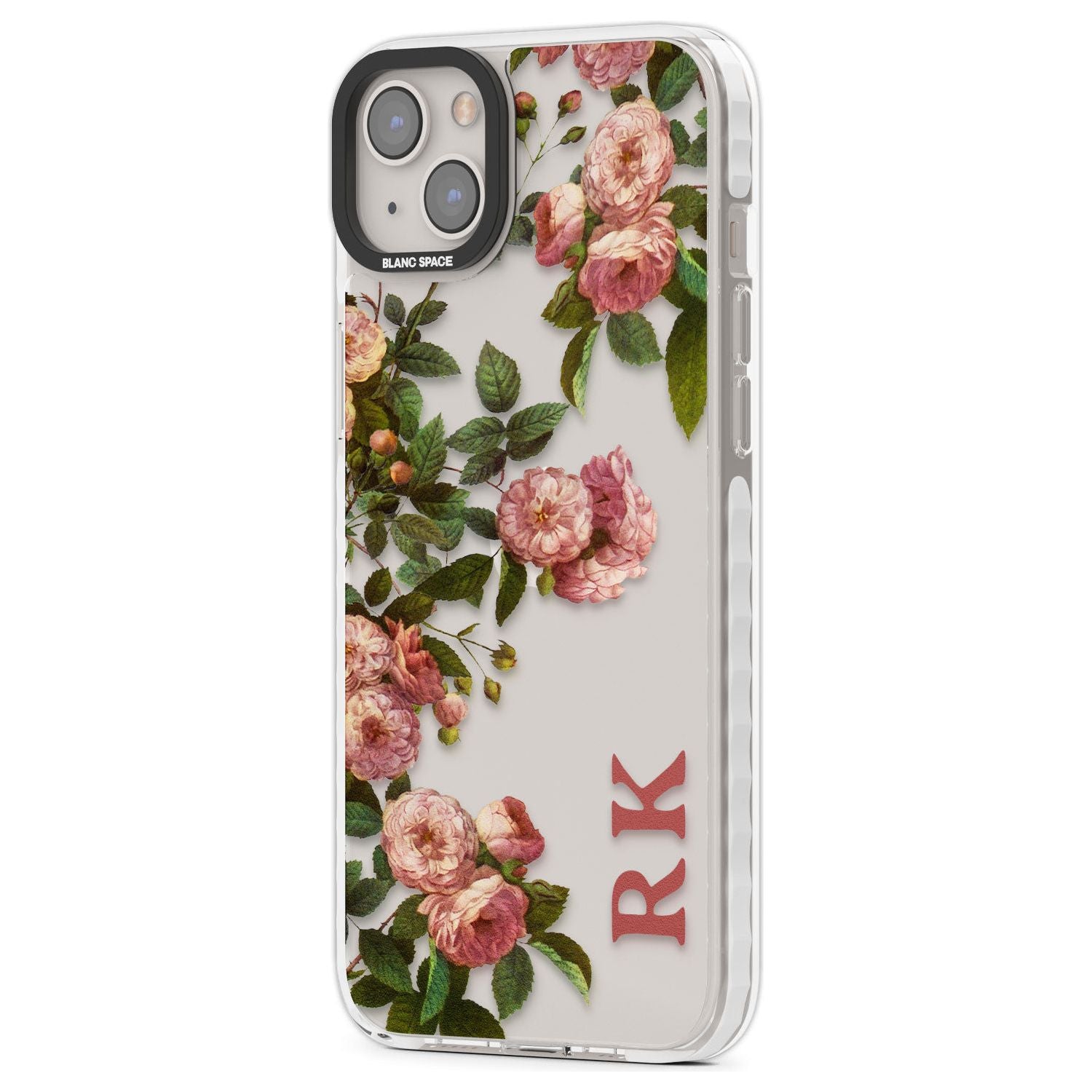 Personalised Clear Vintage Floral Pink Garden Roses