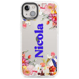 Personalised Text with Floral Borders Custom Phone Case iPhone 14 Plus / Impact Case Blanc Space