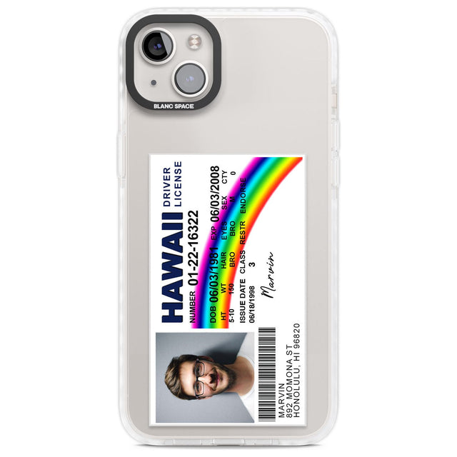 Personalised Hawaii Driving License Custom Phone Case iPhone 14 Plus / Impact Case Blanc Space