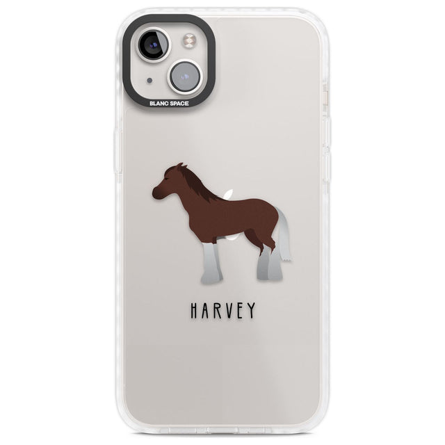 Personalised Brown Horse Custom Phone Case iPhone 14 Plus / Impact Case Blanc Space