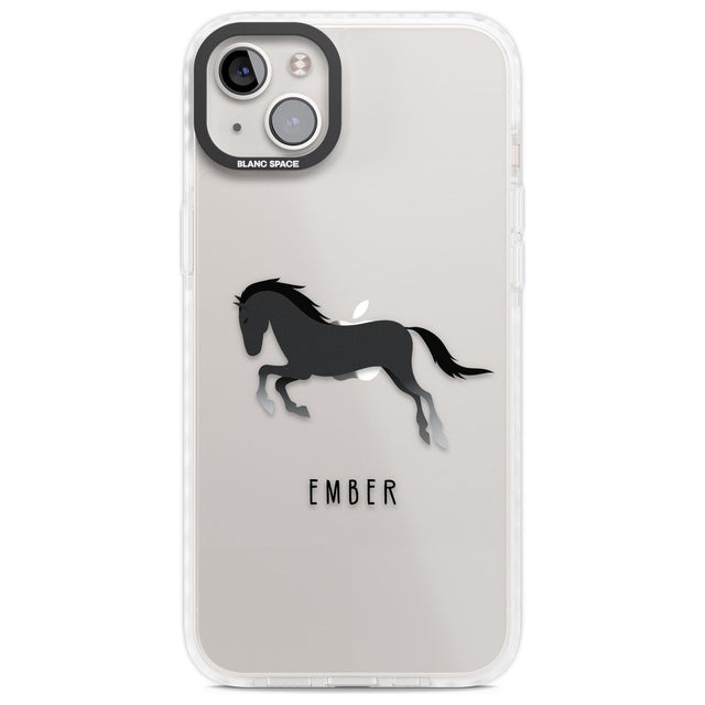Personalised Black Horse Custom Phone Case iPhone 14 Plus / Impact Case Blanc Space