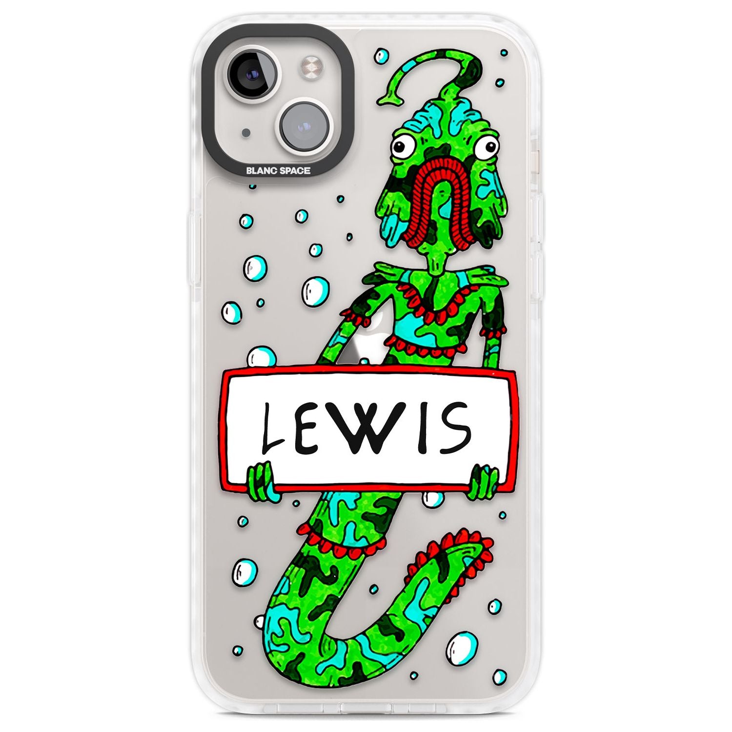 Personalised Fish Boy Custom Phone Case iPhone 14 Plus / Impact Case Blanc Space