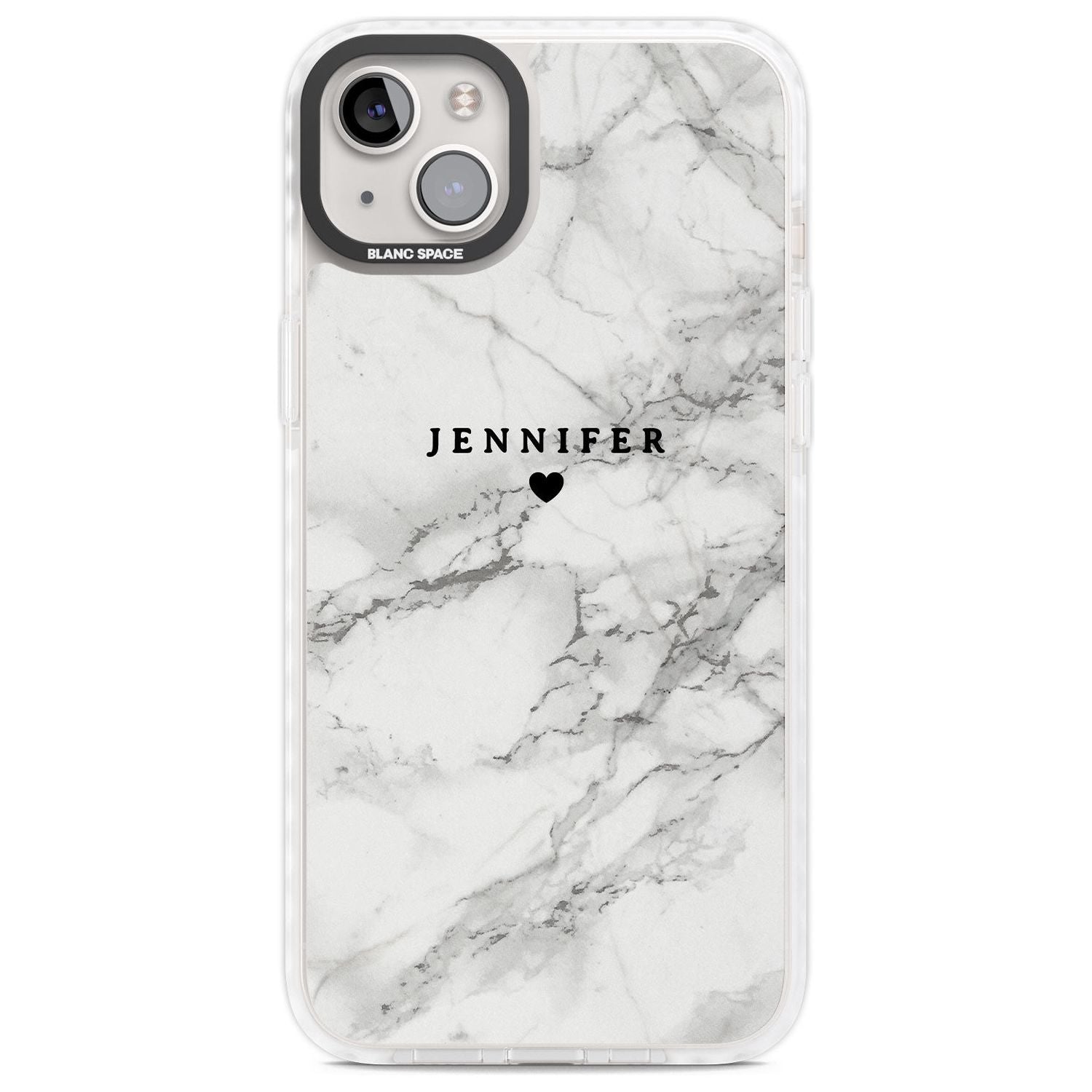 Personalised Classic Grey Marble Custom Phone Case iPhone 14 Plus / Impact Case Blanc Space