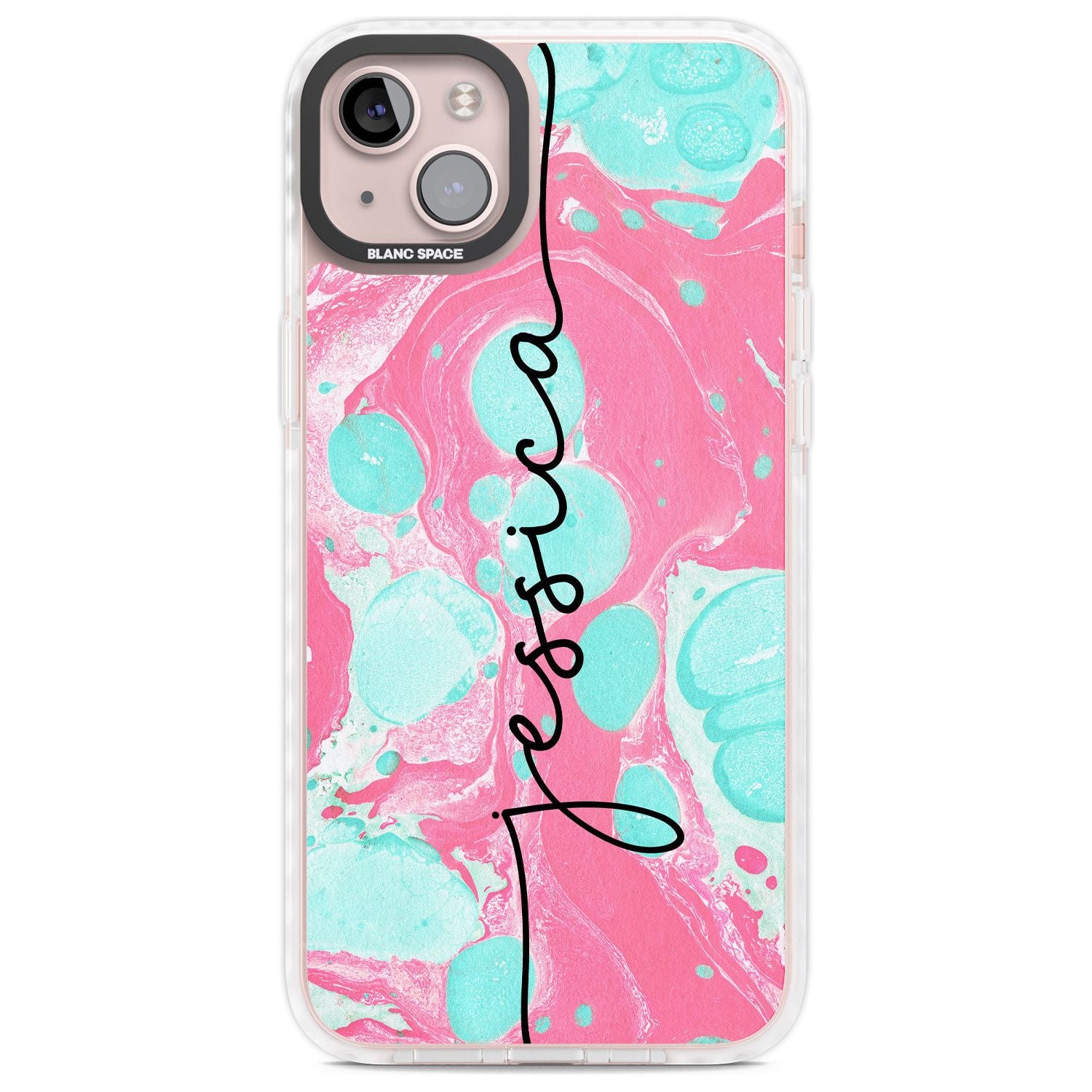 Personalised Turquoise & Pink - Marbled