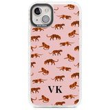 Personalised Safari Tiger Pattern on Pink Custom Phone Case iPhone 14 Plus / Impact Case Blanc Space