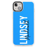 Personalised Bold Name: Blue Custom Phone Case iPhone 14 Plus / Impact Case Blanc Space