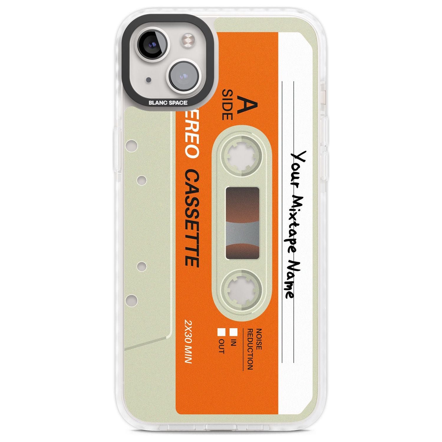 Personalised Classic Cassette Custom Phone Case iPhone 14 Plus / Impact Case Blanc Space