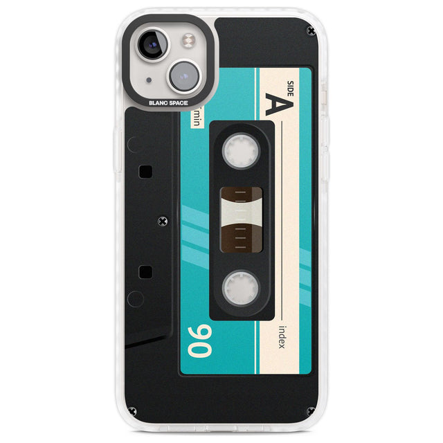 Personalised Dark Cassette Custom Phone Case iPhone 14 Plus / Impact Case Blanc Space