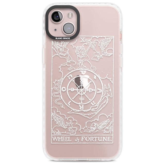 Personalised Wheel of Fortune Tarot Card - White Transparent Custom Phone Case iPhone 14 Plus / Impact Case Blanc Space