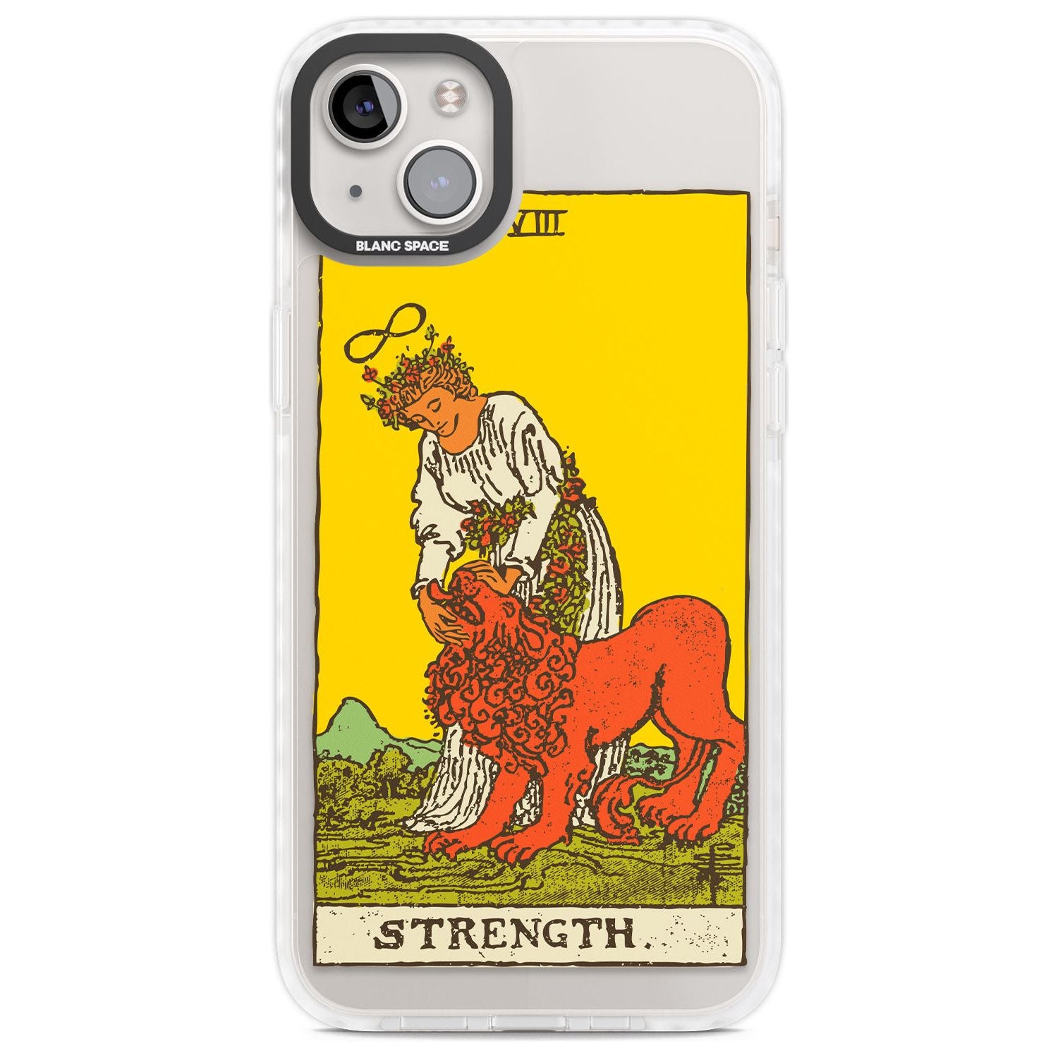 Personalised Strength Tarot Card - Colour Custom Phone Case iPhone 14 Plus / Impact Case Blanc Space