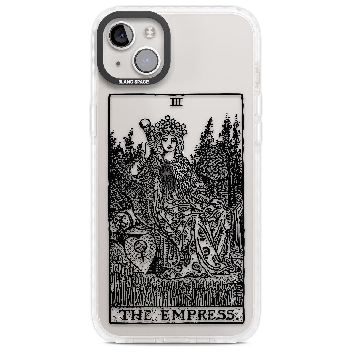 Personalised The Empress Tarot Card - Transparent Custom Phone Case iPhone 14 Plus / Impact Case Blanc Space