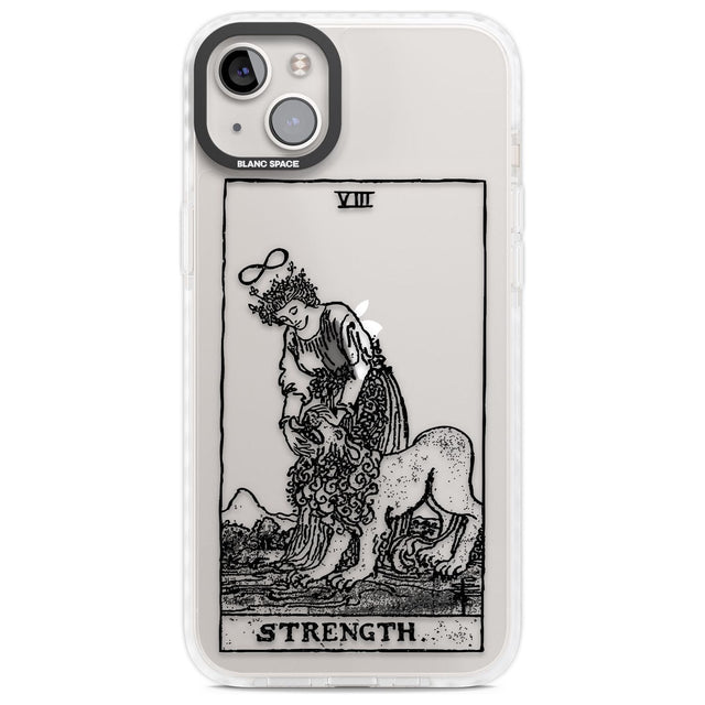 Personalised Strength Tarot Card - Transparent Custom Phone Case iPhone 14 Plus / Impact Case Blanc Space