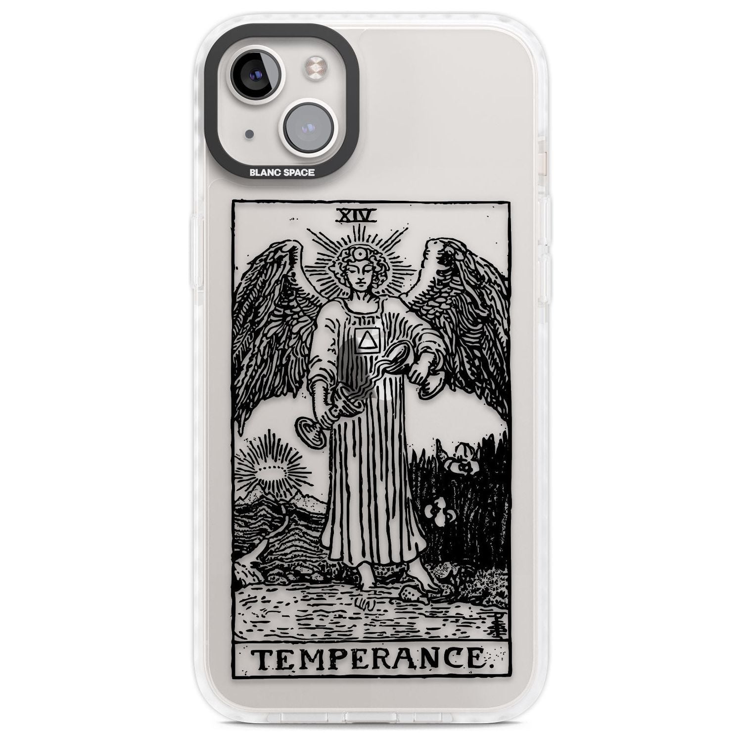 Personalised Temperance Tarot Card - Transparent Custom Phone Case iPhone 14 Plus / Impact Case Blanc Space