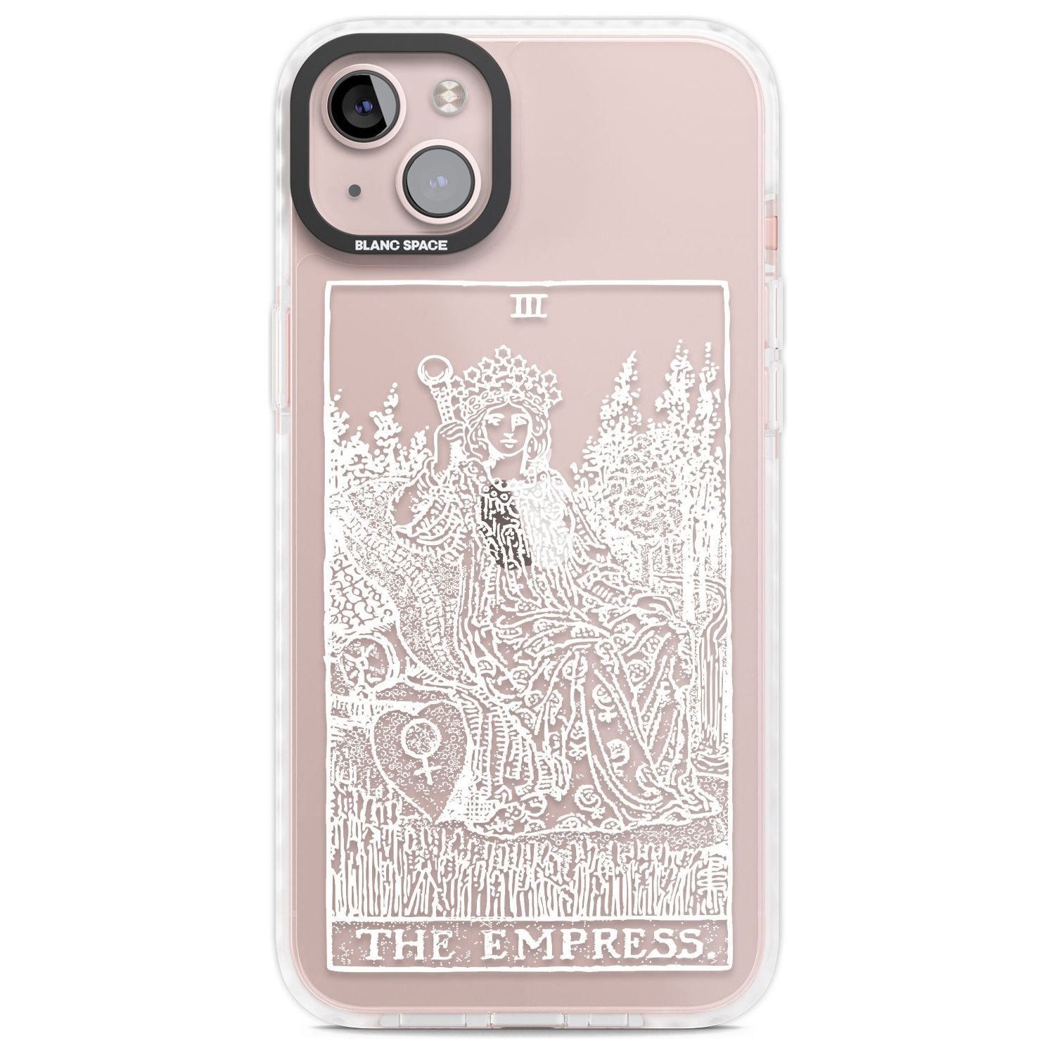 Personalised The Empress Tarot Card - White Transparent Custom Phone Case iPhone 14 Plus / Impact Case Blanc Space