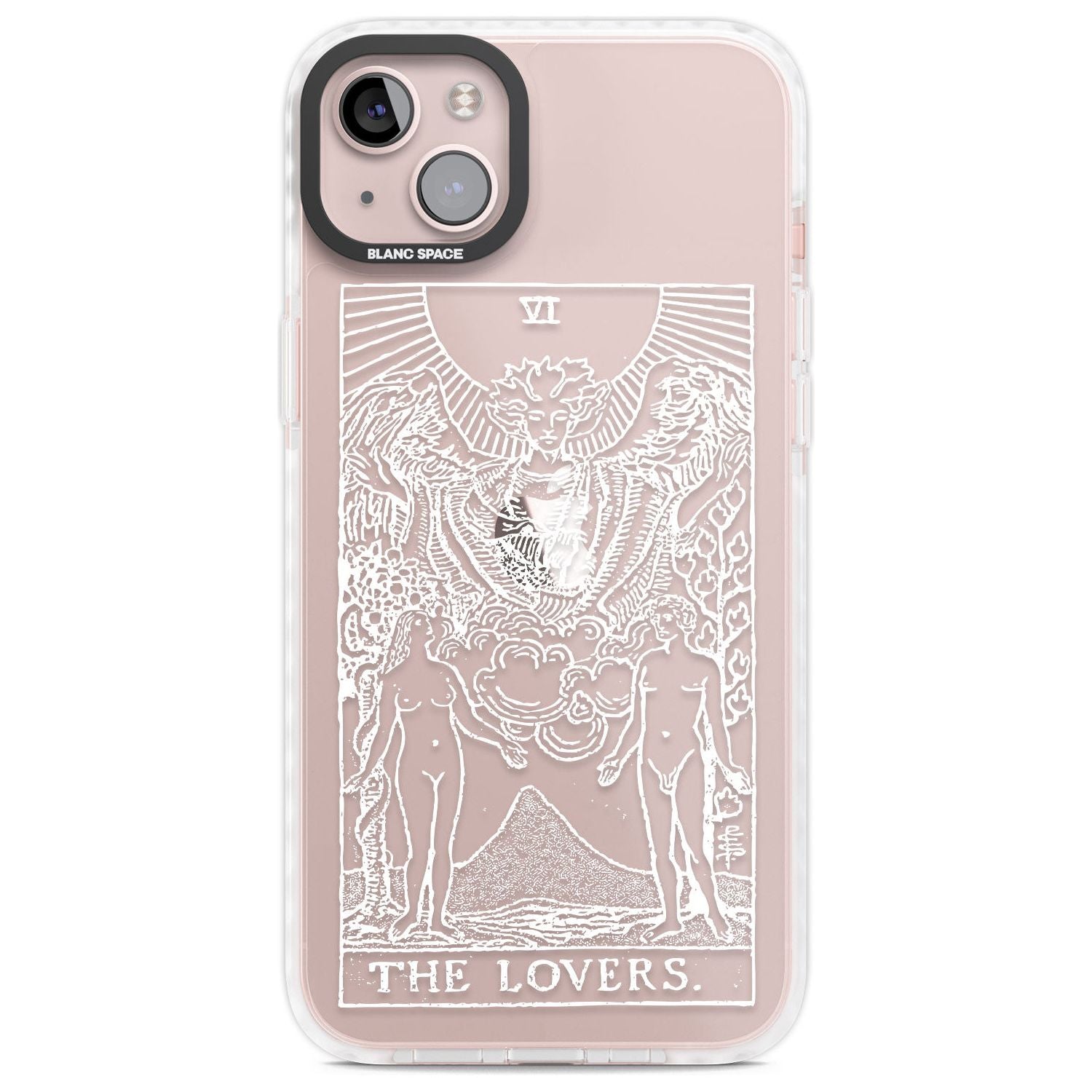 Personalised The Lovers Tarot Card - White Transparent Custom Phone Case iPhone 14 Plus / Impact Case Blanc Space