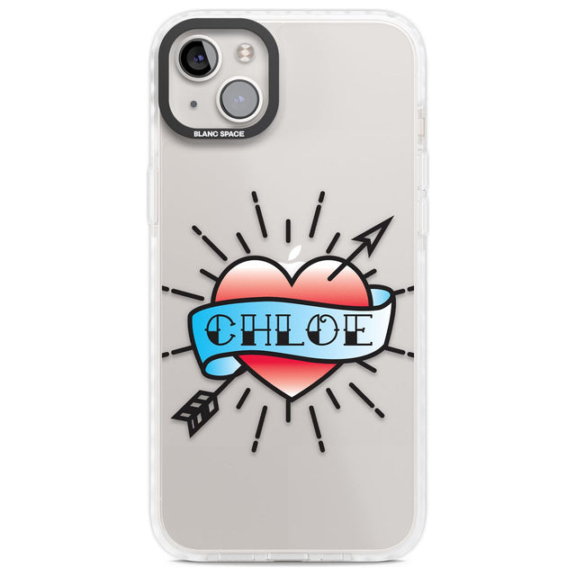 Personalised Heart Tattoo Custom Phone Case iPhone 14 Plus / Impact Case Blanc Space