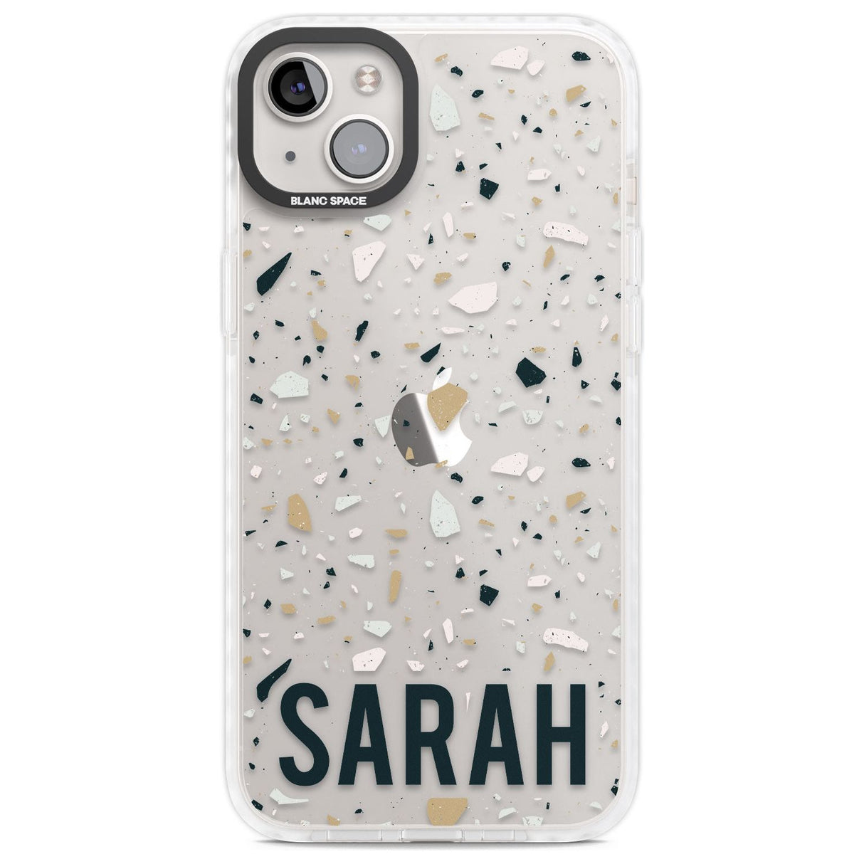 Personalised Terrazzo - Blue, Pink, Brown Custom Phone Case iPhone 14 Plus / Impact Case Blanc Space