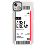 Personalised Amsterdam Boarding Pass Custom Phone Case iPhone 14 Plus / Impact Case Blanc Space