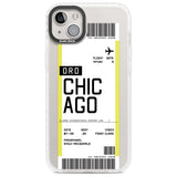 Personalised Chicago Boarding Pass Custom Phone Case iPhone 14 Plus / Impact Case Blanc Space