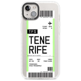 Personalised Tenerife Boarding Pass Custom Phone Case iPhone 14 Plus / Impact Case Blanc Space