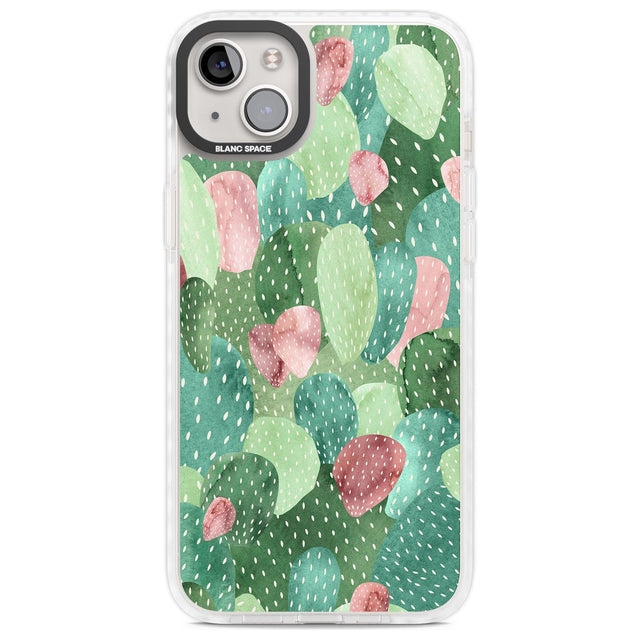 Colourful Cactus Mix Design Phone Case iPhone 14 Plus / Impact Case Blanc Space