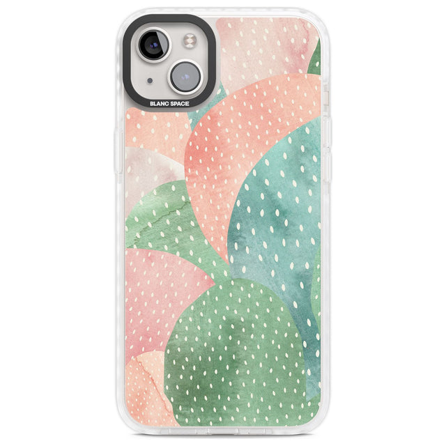 Colourful Close-Up Cacti Design Phone Case iPhone 14 Plus / Impact Case Blanc Space