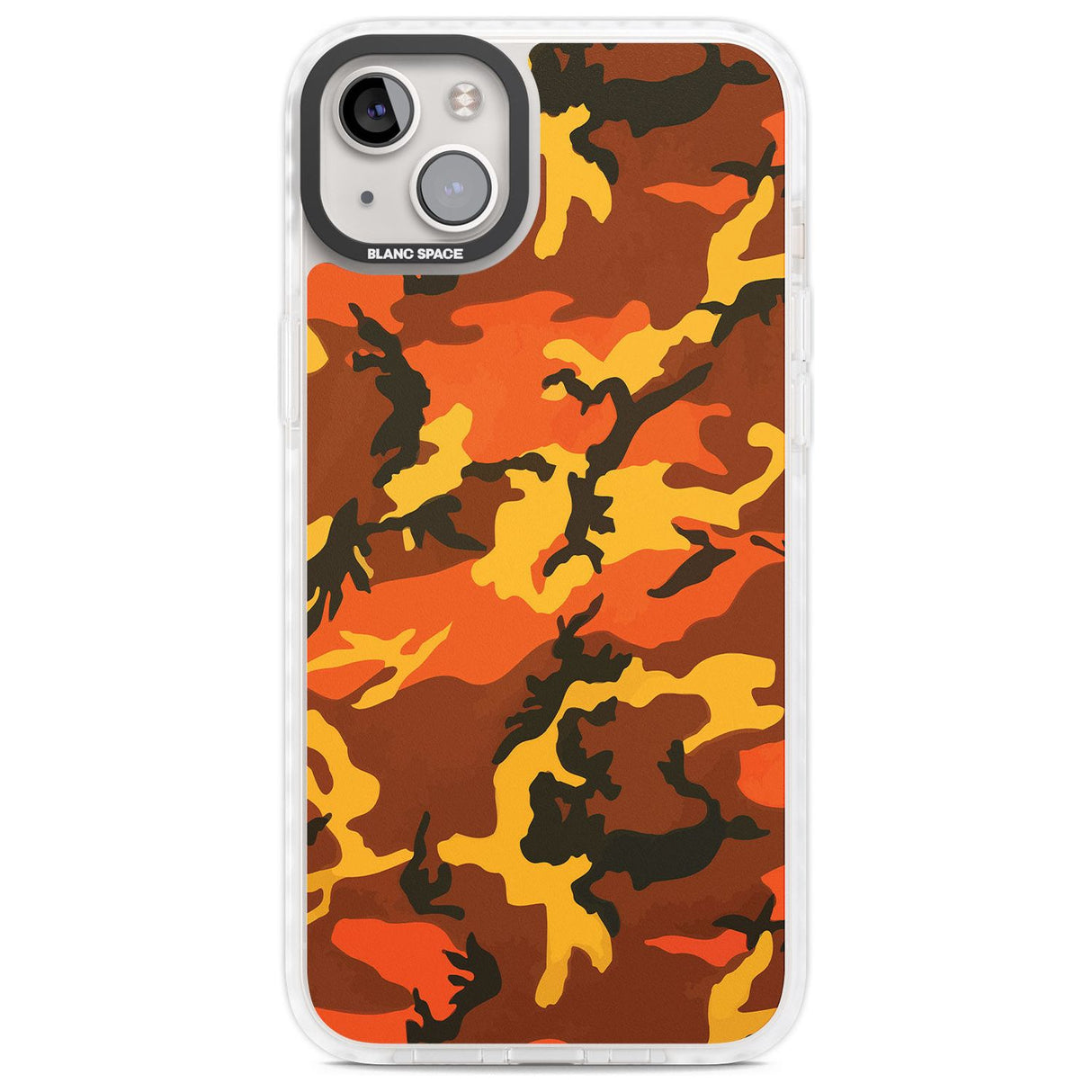 Orange Camo Phone Case iPhone 14 Plus / Impact Case Blanc Space