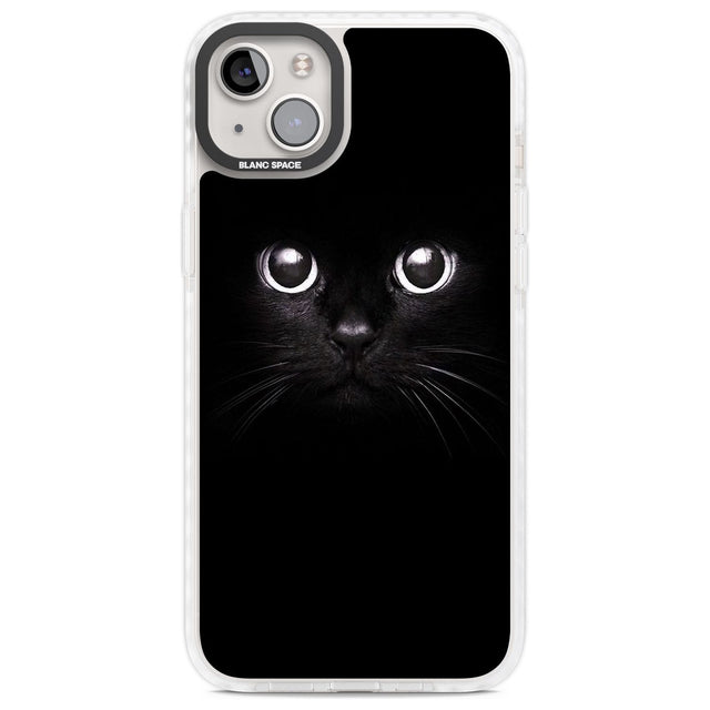 Black Cat Phone Case iPhone 14 Plus / Impact Case Blanc Space