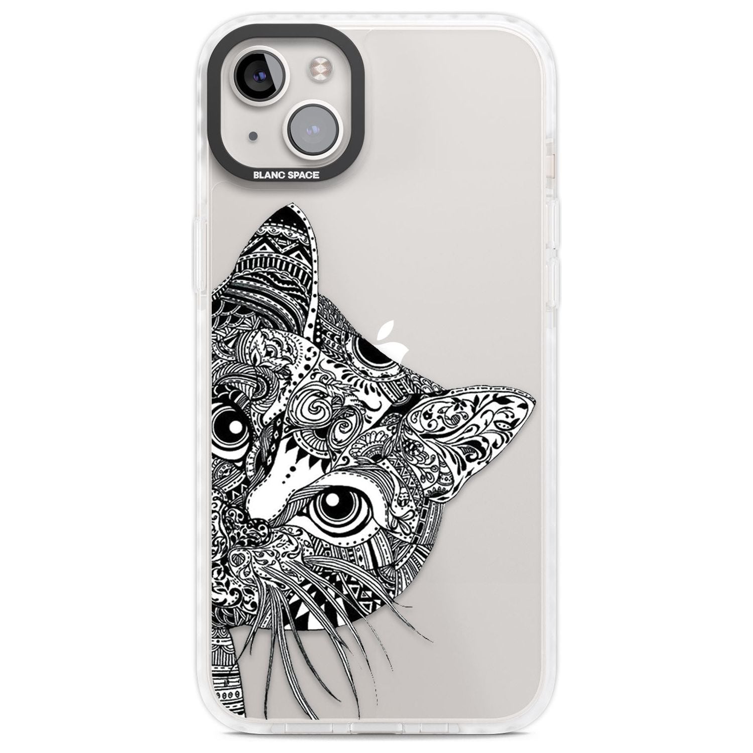 Henna Cat Phone Case iPhone 14 Plus / Impact Case Blanc Space