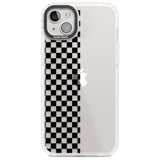 Checker: Half Black Check on Clear Phone Case iPhone 14 Plus / Impact Case Blanc Space