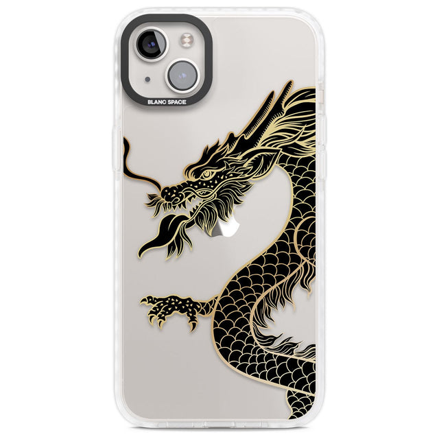 Large Black Dragon Phone Case iPhone 14 Plus / Impact Case Blanc Space