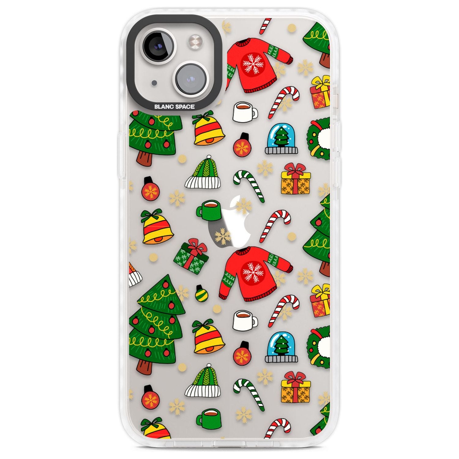 Christmas Mixture Pattern Phone Case iPhone 14 Plus / Impact Case Blanc Space