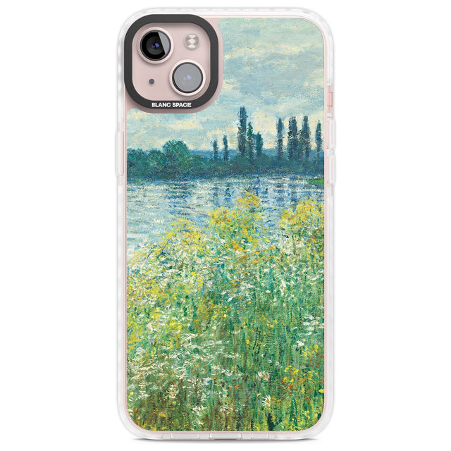 Banks of the Seine by Claude Monet Phone Case iPhone 14 Plus / Impact Case Blanc Space