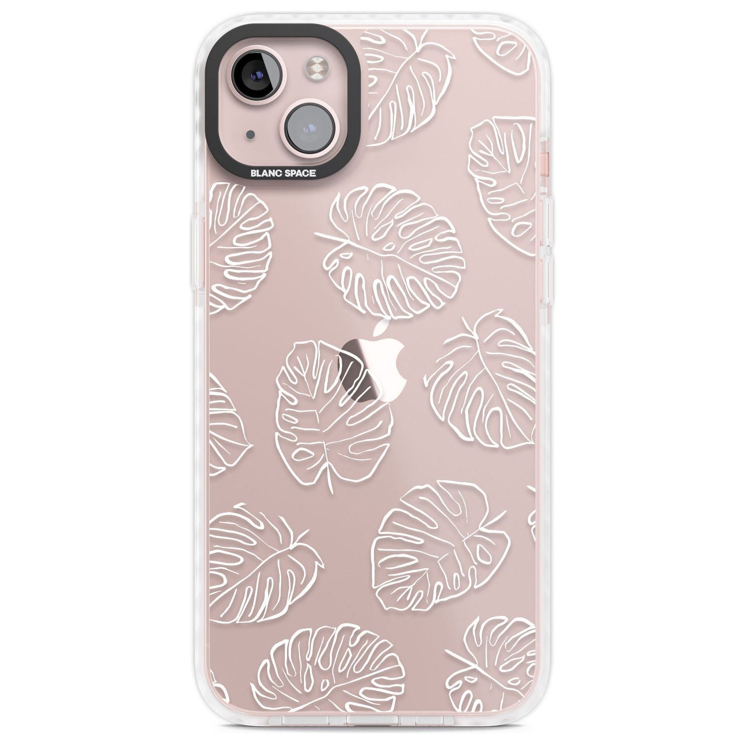 Monstera Leaves Phone Case iPhone 14 Plus / Impact Case Blanc Space