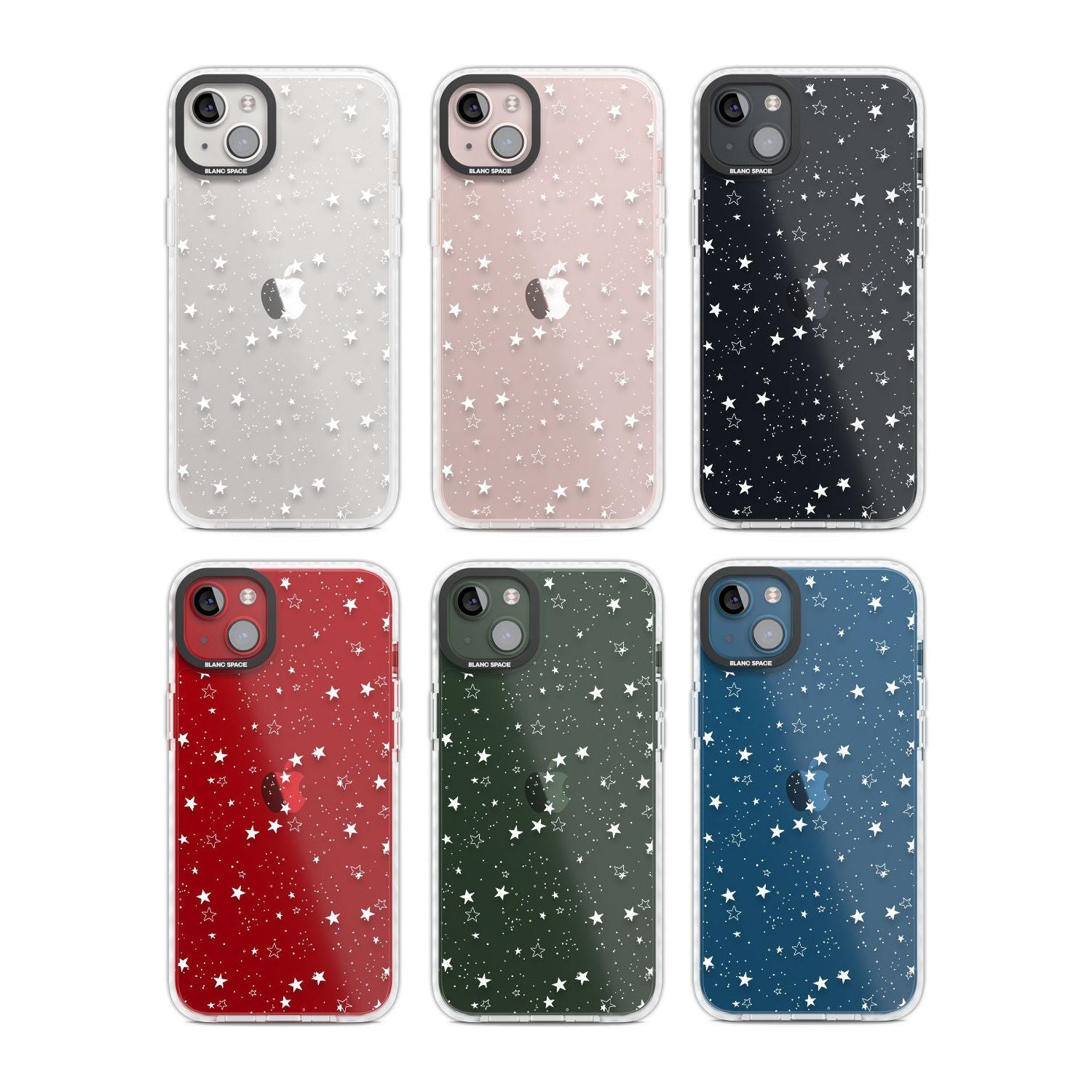 White Stars on Clear Phone Case for iPhone 14 Plus