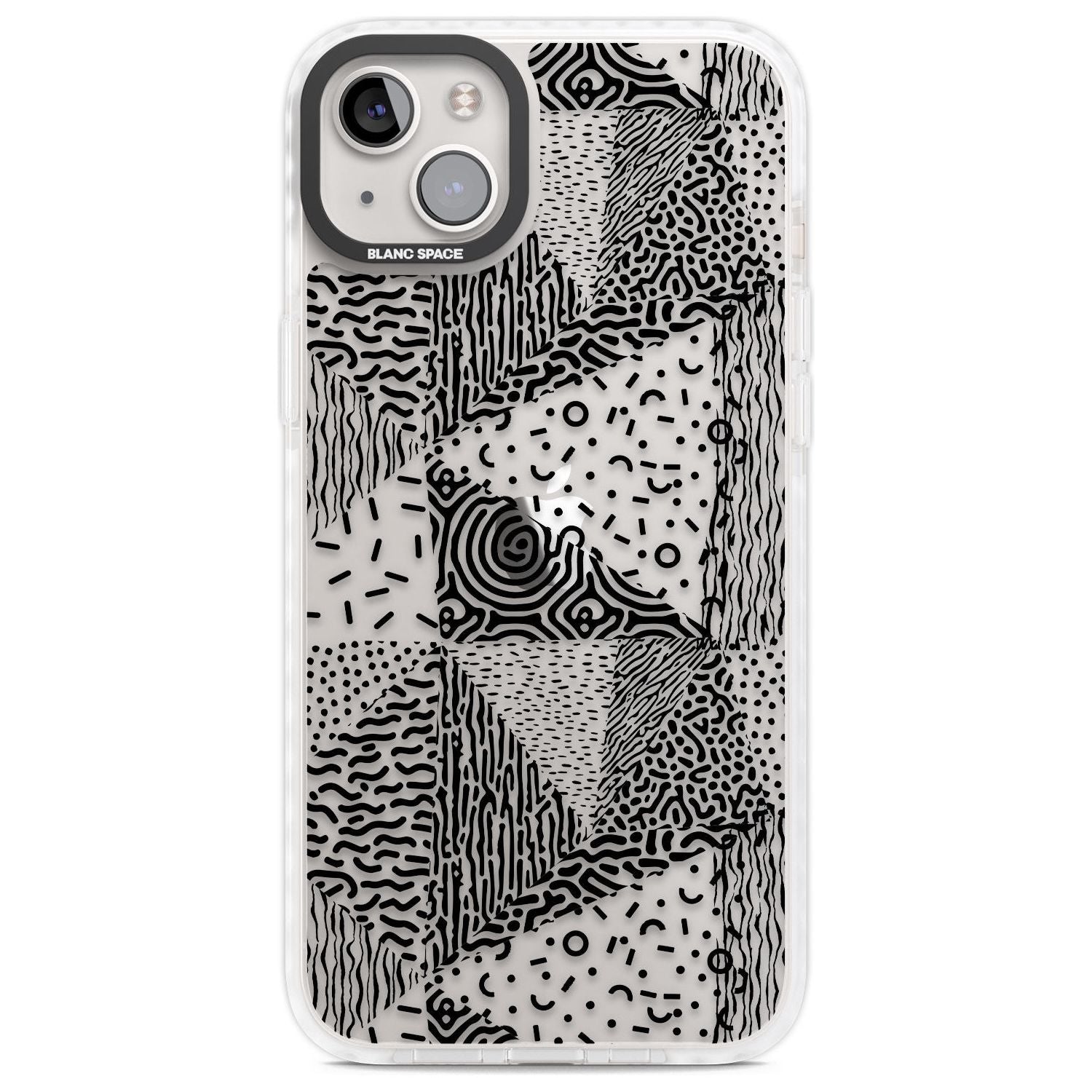 Pattern Mashup (Black) Phone Case iPhone 14 Plus / Impact Case Blanc Space