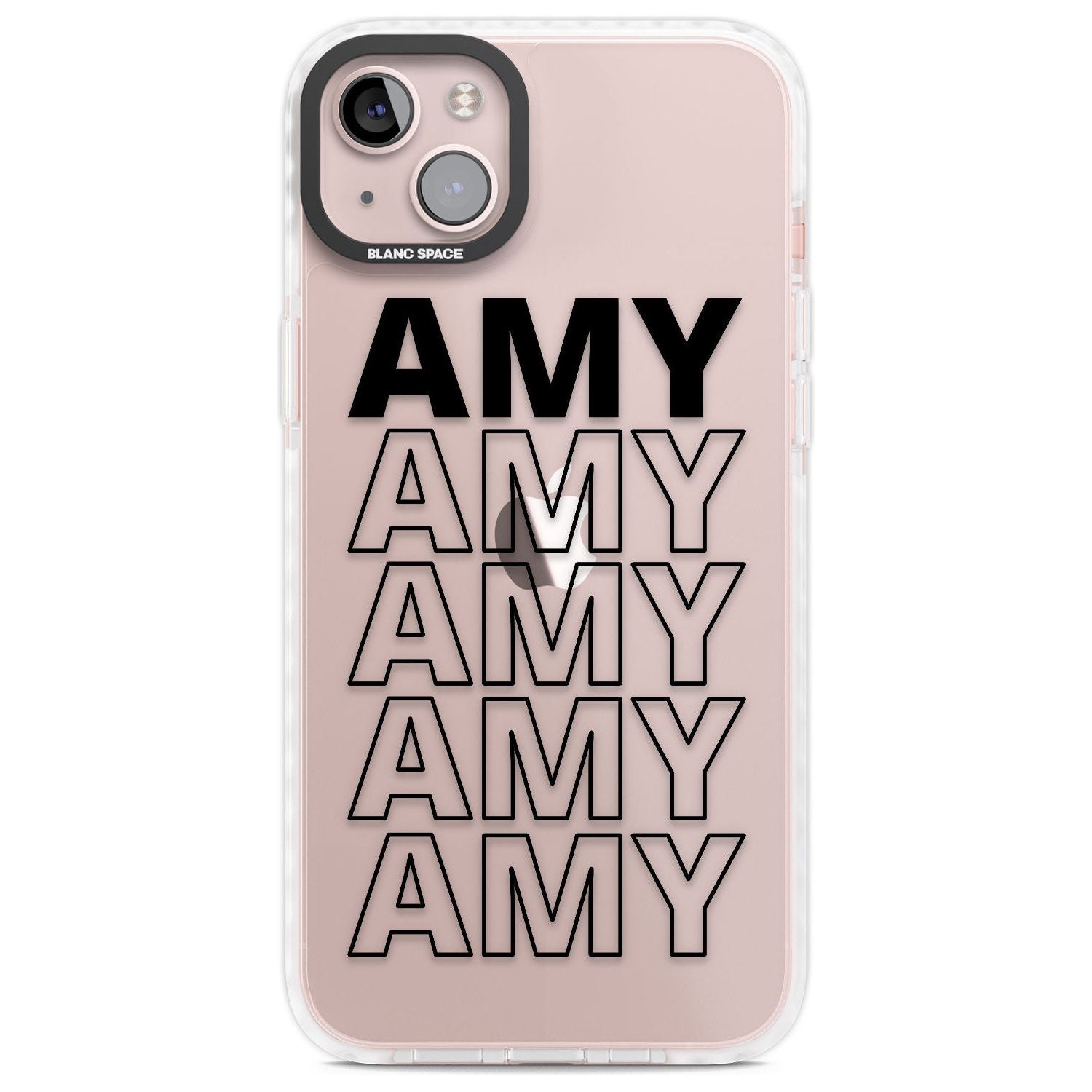 Personalised Clear Text  5A Custom Phone Case iPhone 14 Plus / Impact Case Blanc Space