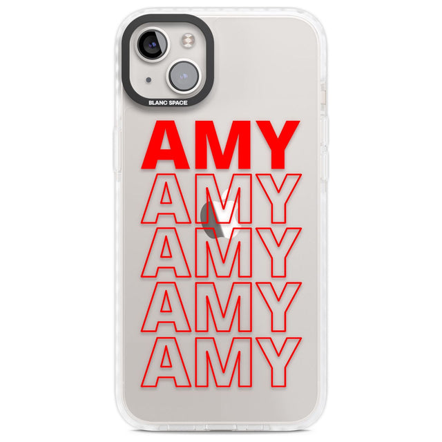 Personalised Clear Text  5B Custom Phone Case iPhone 14 Plus / Impact Case Blanc Space