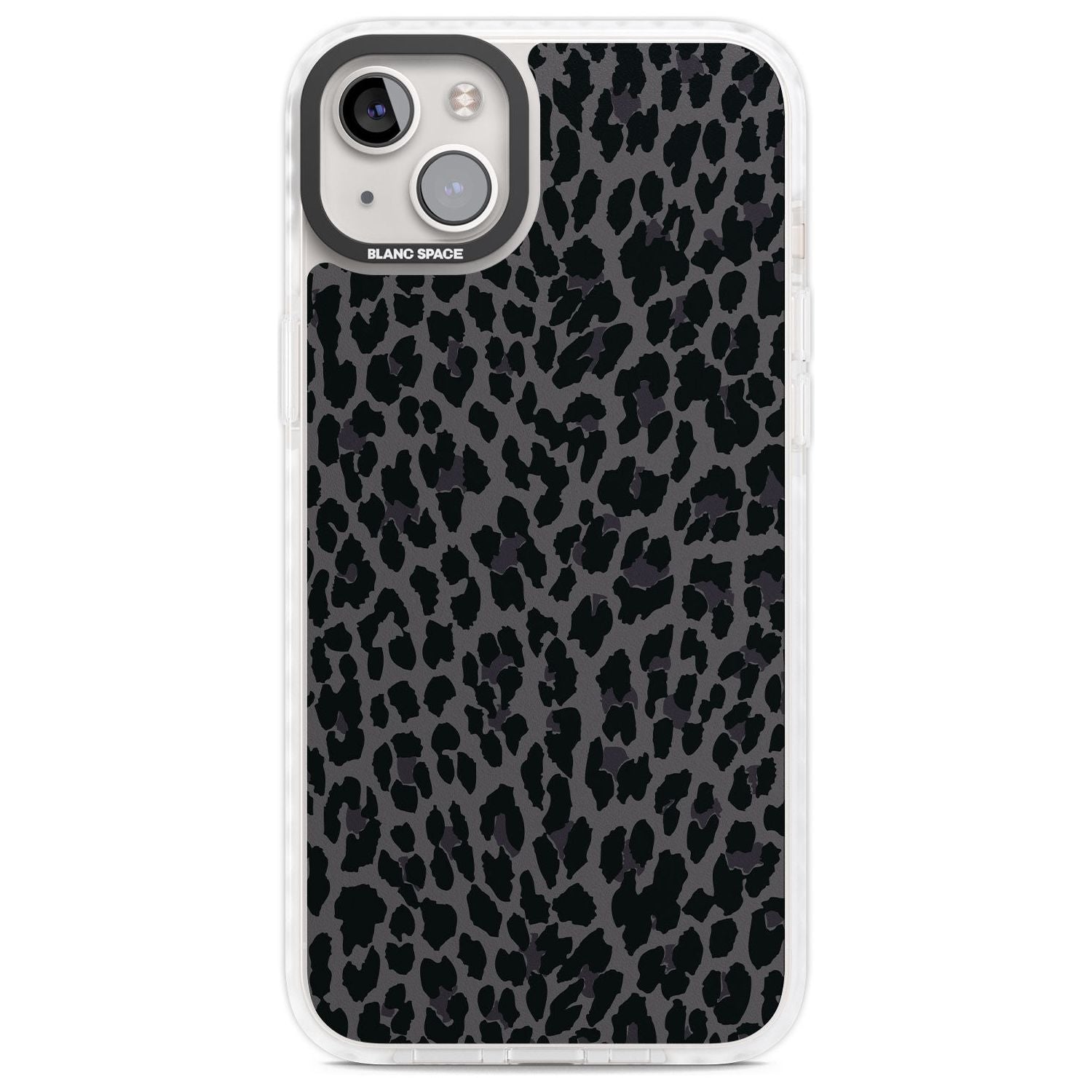 Dark Animal Print Pattern Small Leopard Phone Case iPhone 14 Plus / Impact Case Blanc Space