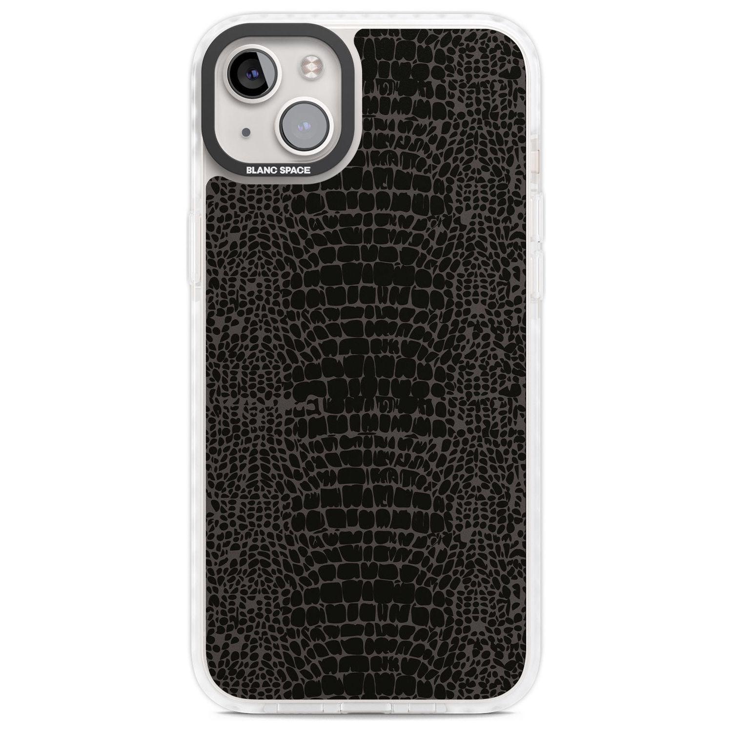 Dark Animal Print Pattern Snake Skin Phone Case iPhone 14 Plus / Impact Case Blanc Space
