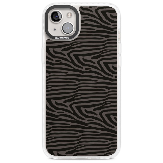 Dark Animal Print Pattern Zebra Phone Case iPhone 14 Plus / Impact Case Blanc Space