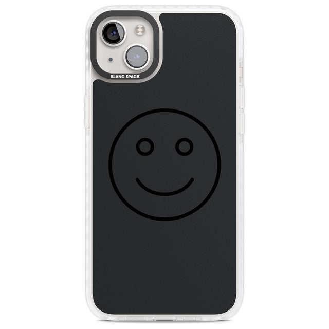 Dark Smiley Face Phone Case iPhone 14 Plus / Impact Case Blanc Space