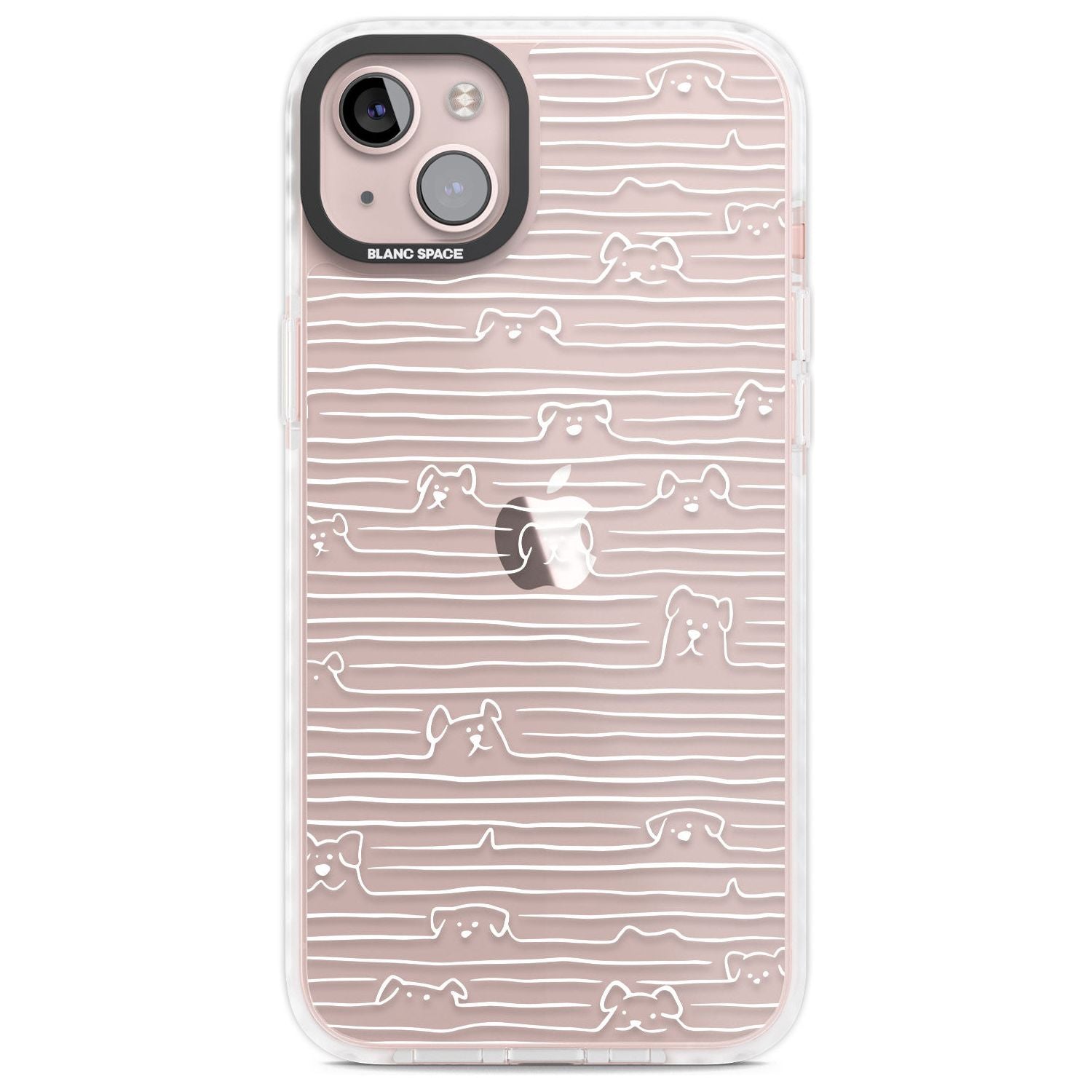Dog Line Art - White Phone Case iPhone 14 Plus / Impact Case Blanc Space