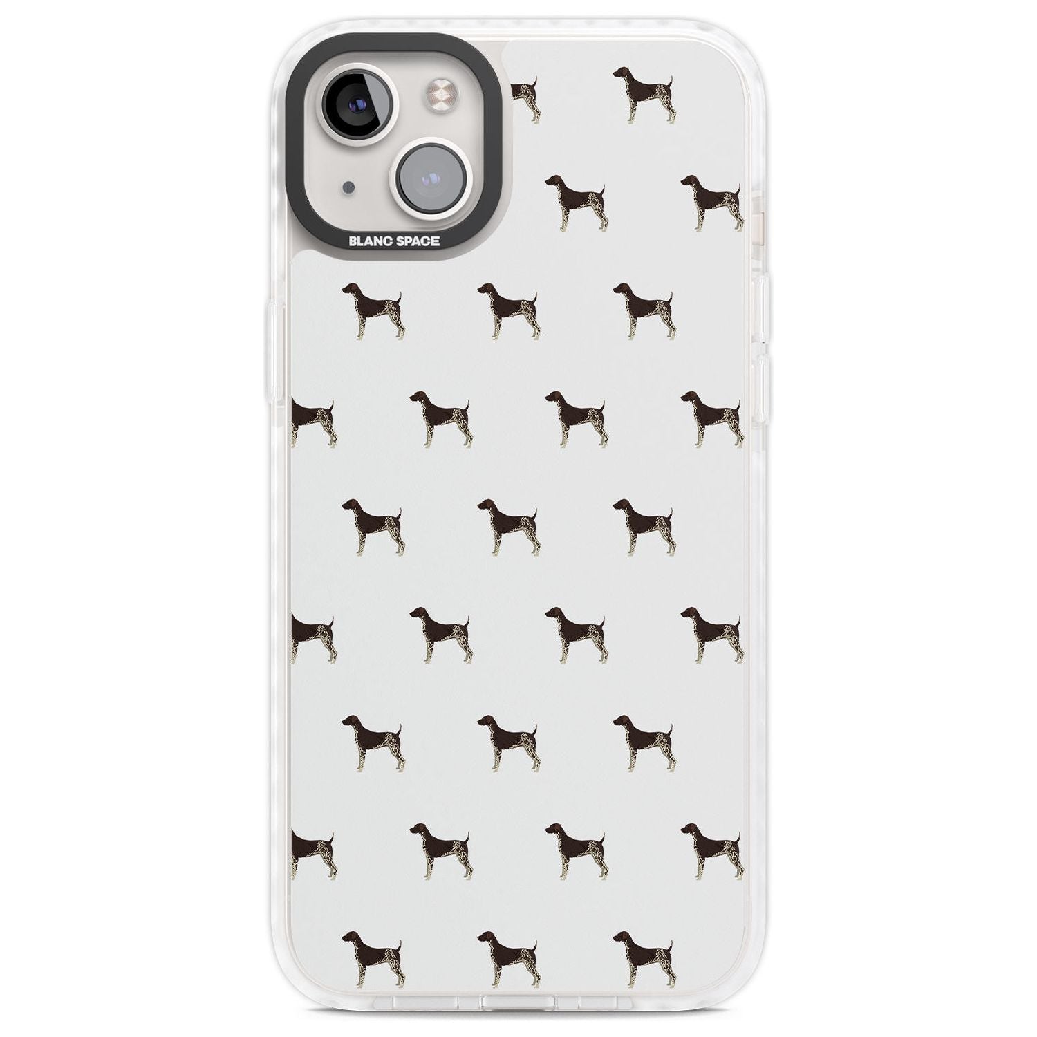 German Shorthaired Pointer Dog Pattern Phone Case iPhone 14 Plus / Impact Case Blanc Space