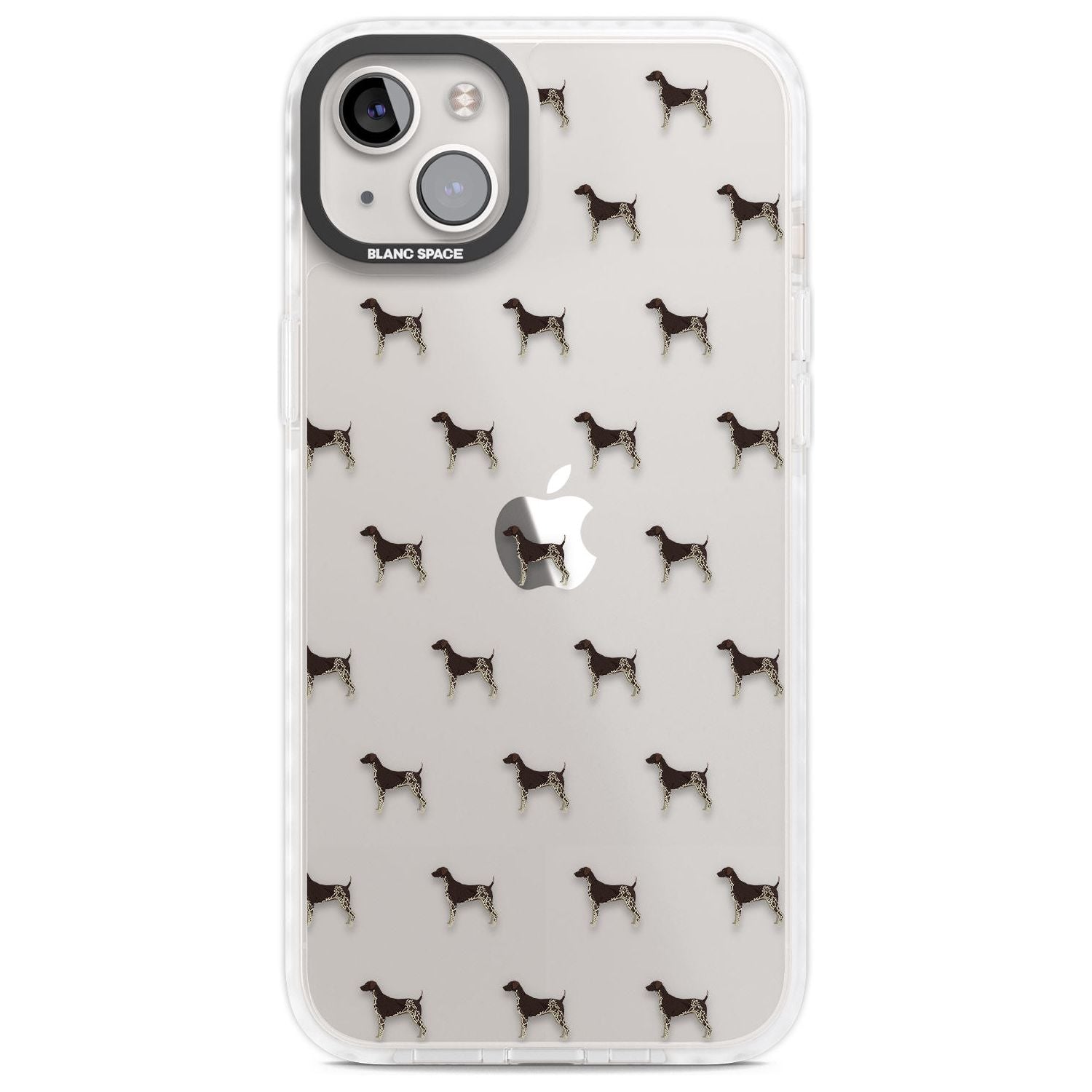 German Shorthaired Pointer Dog Pattern Clear Phone Case iPhone 14 Plus / Impact Case Blanc Space