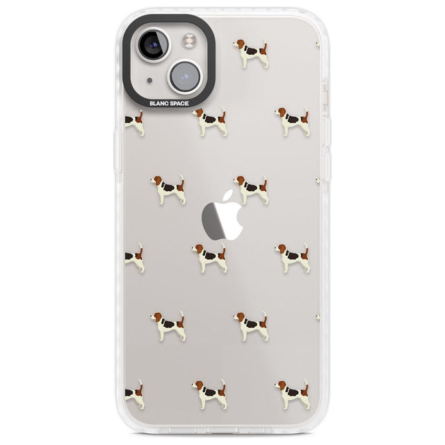 Beagle Dog Pattern Clear Phone Case iPhone 14 Plus / Impact Case Blanc Space