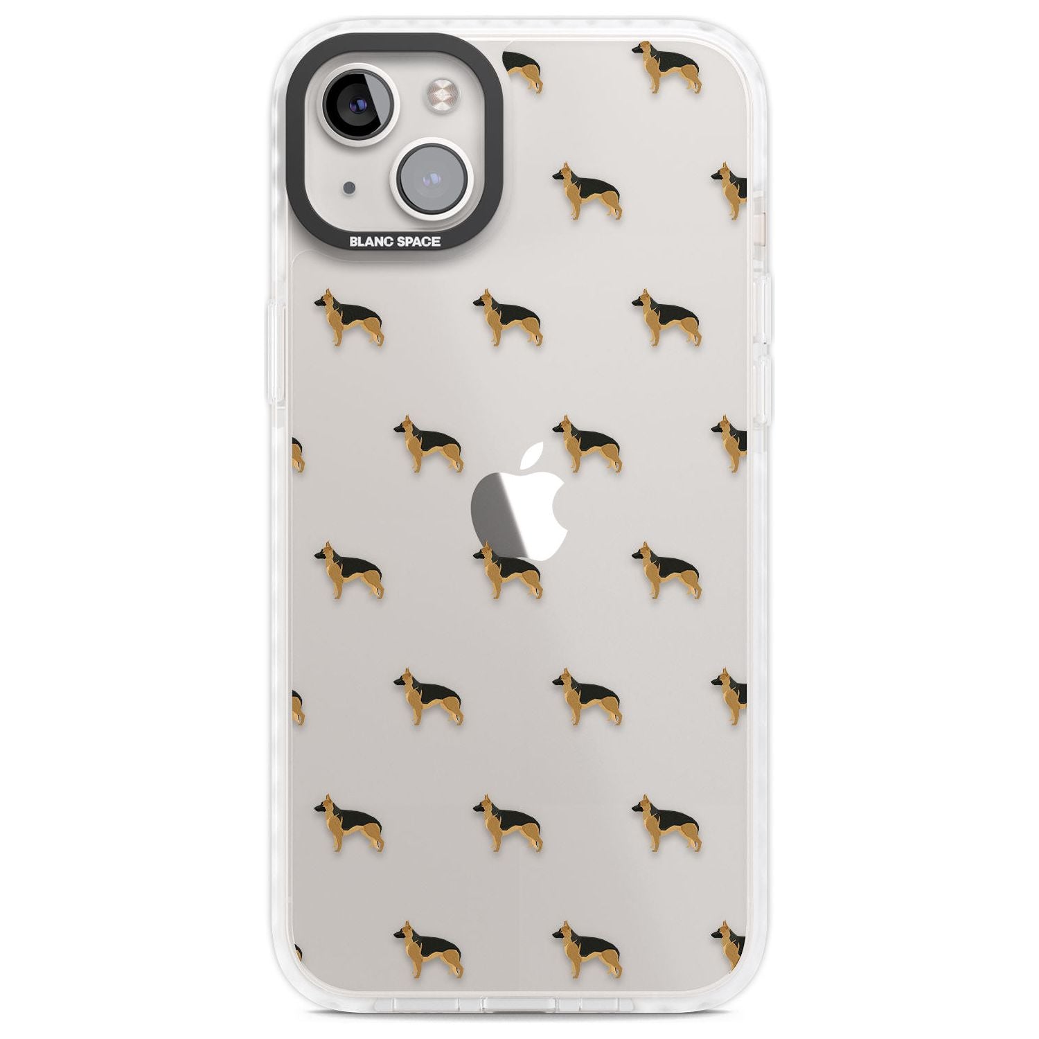 German Sherpard Dog Pattern Clear Phone Case iPhone 14 Plus / Impact Case Blanc Space