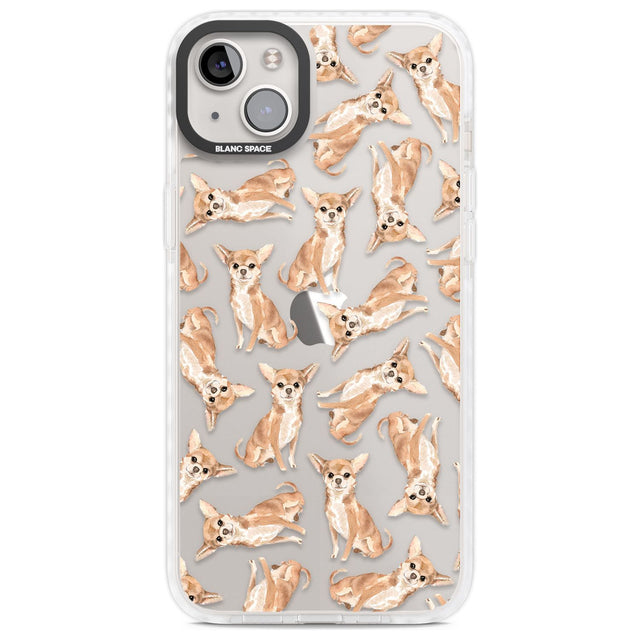 Chihuahua Watercolour Dog Pattern Phone Case iPhone 14 Plus / Impact Case Blanc Space