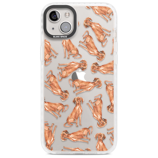 Hungarian Vizsla Watercolour Dog Pattern Phone Case iPhone 14 Plus / Impact Case Blanc Space